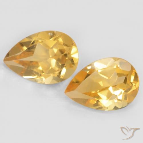 1.28ctw 天然 黄金色 黄水晶, 梨形, VVS-VS
