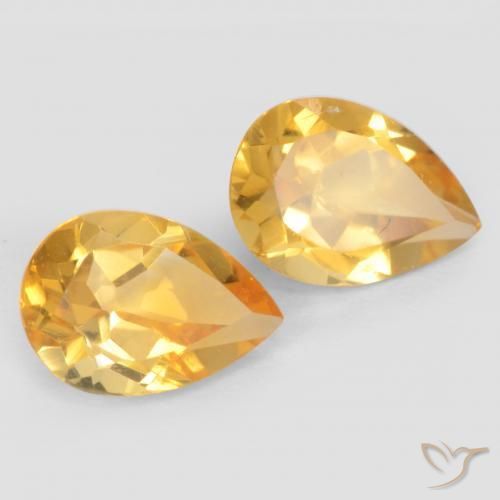 1.28克拉天然黄水晶，梨形，VVS-VS