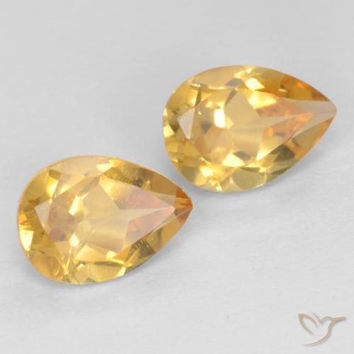 1.37克拉天然黄水晶，梨形，VVS-VS