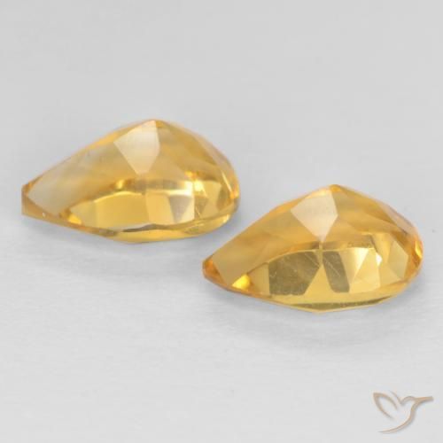 1.37克拉天然黄水晶，梨形，VVS-VS