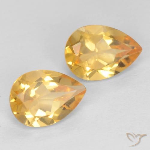 1.28克拉天然黄水晶，梨形，VVS-VS