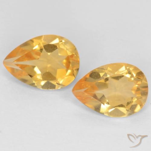 1.18ctw 天然 橙金 黄水晶, 梨形, VVS-VS