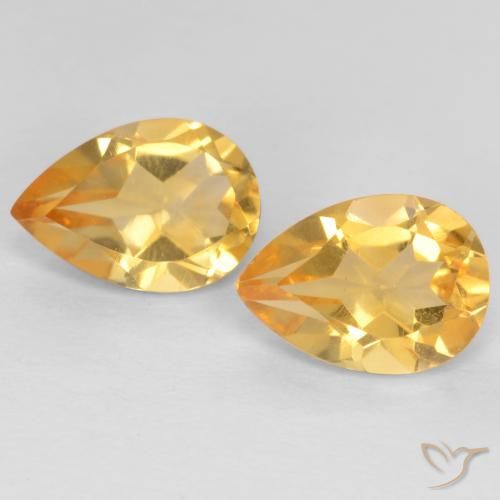 1.23ctw 天然 橙金 黄水晶, 梨形, VVS-VS
