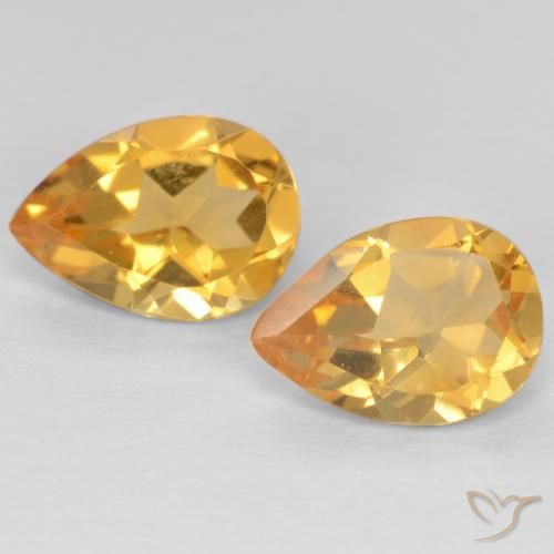 1.19ctw 天然 中深金色 黄水晶, 梨形, VVS-VS
