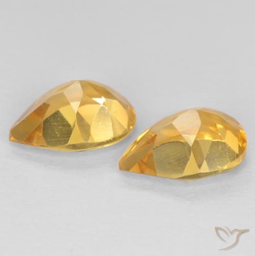 1.19克拉天然黄水晶，梨形，VVS-VS
