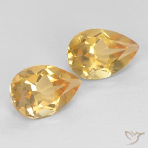 1.27克拉天然黄水晶，梨形，VVS-VS