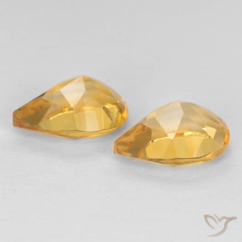 1.27克拉天然黄水晶，梨形，VVS-VS