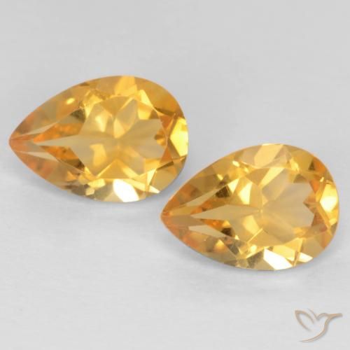 1.26ctw 天然 深金橙色 黄水晶, 梨形, VVS-VS