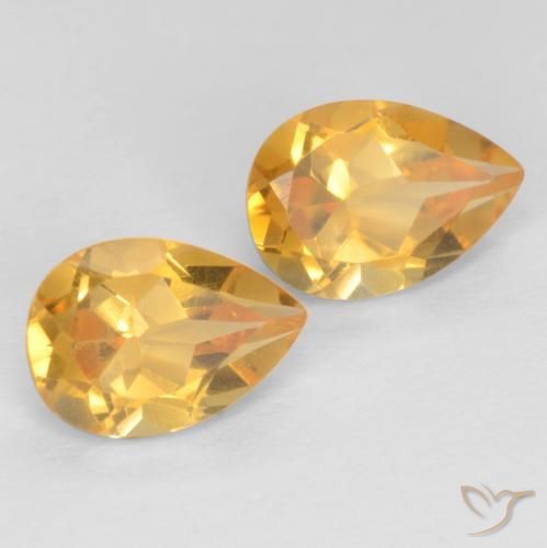 1.26克拉天然黄水晶，梨形，VVS-VS