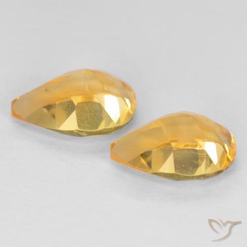 1.26克拉天然黄水晶，梨形，VVS-VS