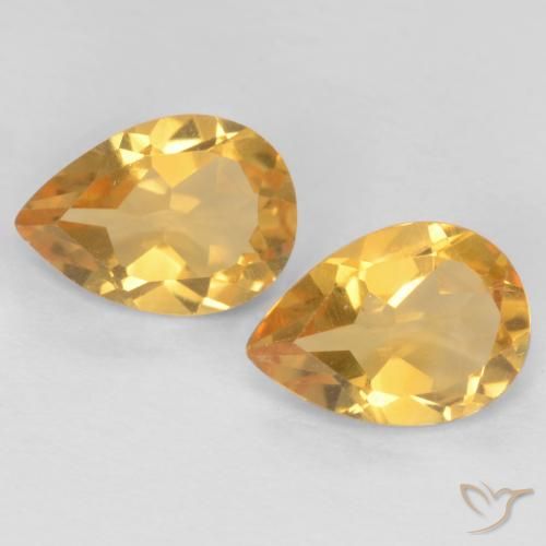 1.16ctw 天然 深金橙色 黄水晶, 梨形, VVS-VS