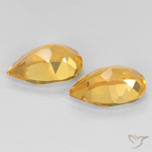 1.16克拉天然黄水晶，梨形，VVS-VS
