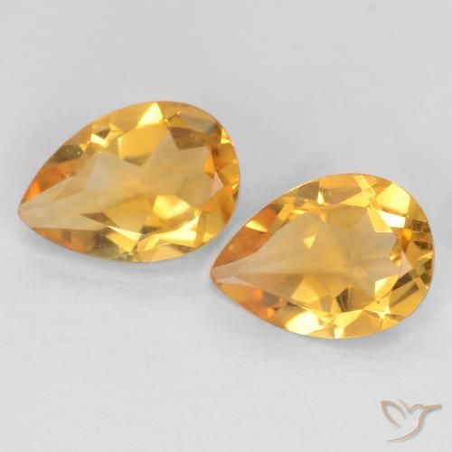 1.18ctw 天然 深金橙色 黄水晶, 梨形, VVS-VS