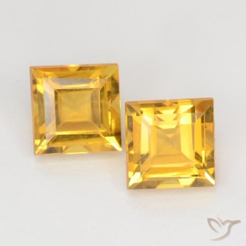 2.35ctw 天然 亮金 黄水晶, 正方形, VS