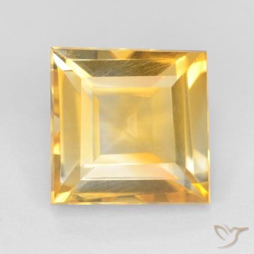 3.16ct 天然 浅橙色-金色 黄水晶, 正方形, VS