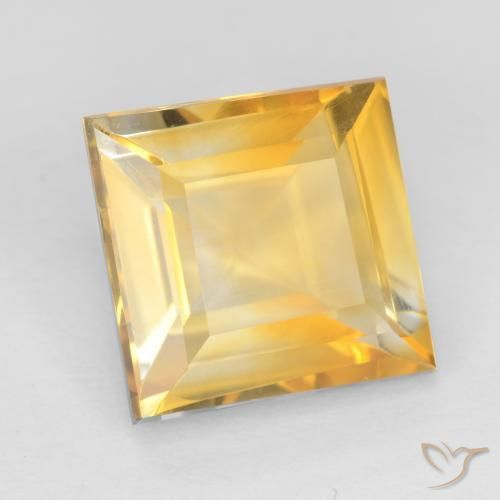 3.16克拉天然黄水晶，正方形，VS