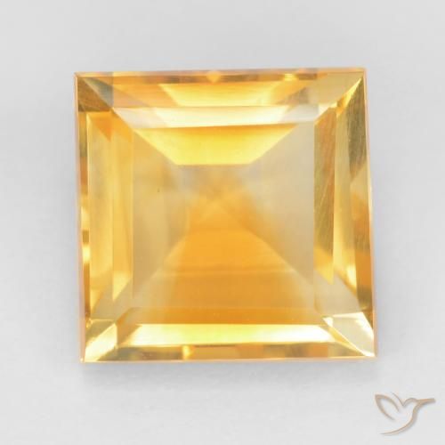 3.27ct 天然 橙金 黄水晶, 正方形, VS