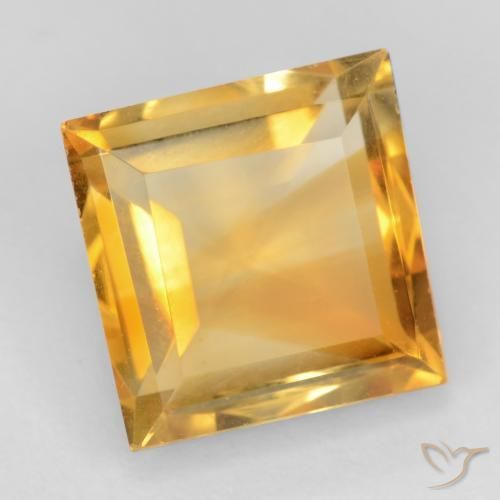 3.02克拉天然黄水晶，正方形，VVS-VS