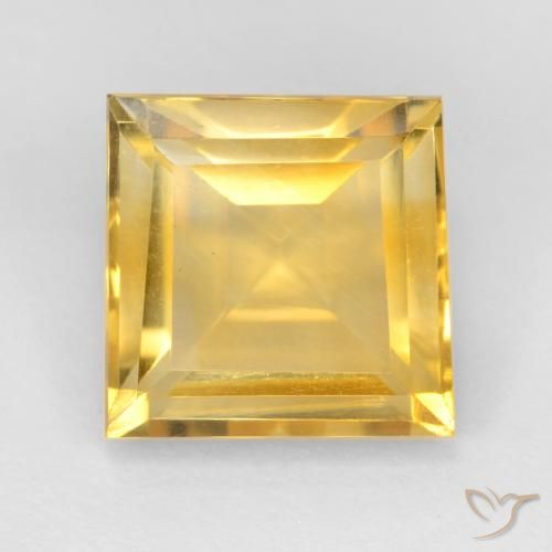 3.49ct 天然 黄金色 黄水晶, 正方形, VVS-VS