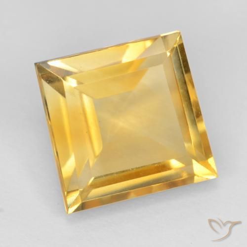 3.49克拉天然黄水晶，正方形，VVS-VS