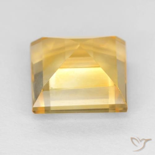 3.49克拉天然黄水晶，正方形，VVS-VS