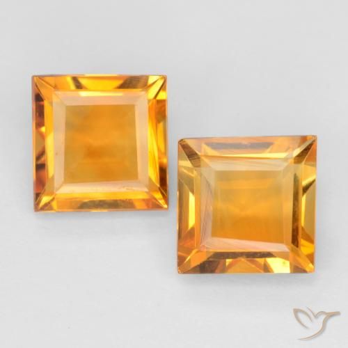 1.62ctw 天然 中橙 黄水晶, 正方形, VS