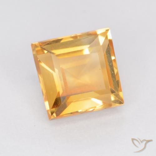 1.14克拉天然黄水晶，正方形，VS