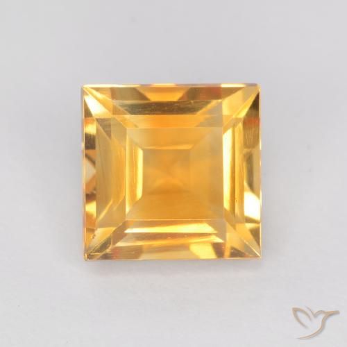 1.05ct 天然 中浅橙金 黄水晶, 正方形, VS