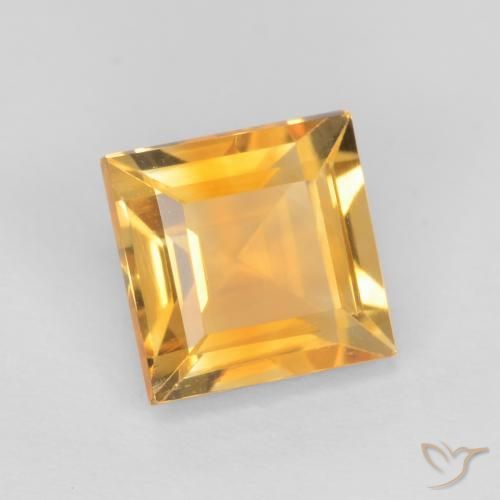 1.05克拉天然黄水晶，正方形，VS