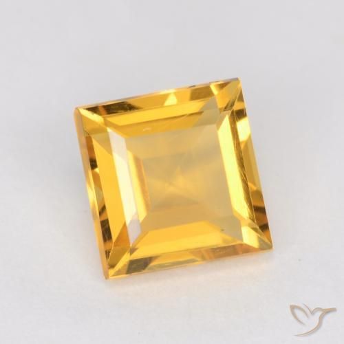 1.06克拉天然黄水晶，正方形，VS