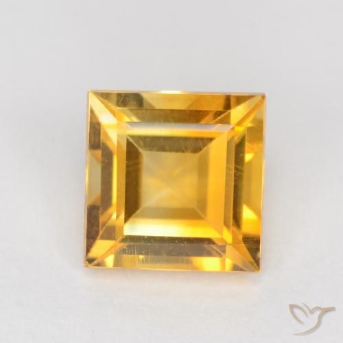 0.95ct 天然 深金橙色 黄水晶, 正方形, VS