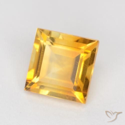 0.95克拉天然黄水晶，正方形，VS