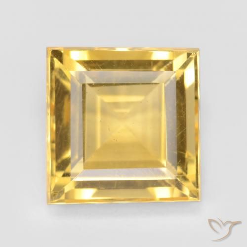 3.43ct 天然 亮金 黄水晶, 正方形, VS