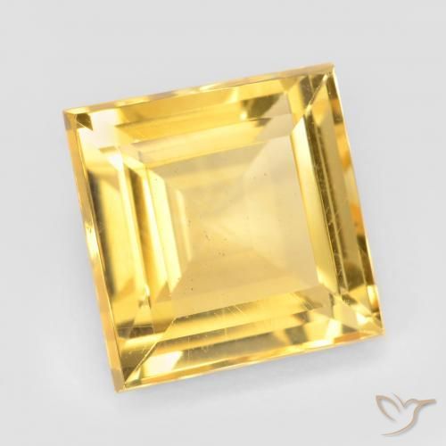 3.43克拉天然黄水晶，正方形，VS