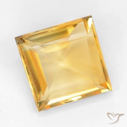 3.08ct 天然 亮金 黄水晶, 正方形, VS