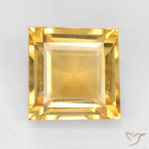 3.50ct 天然 亮金 黄水晶, 正方形, VS