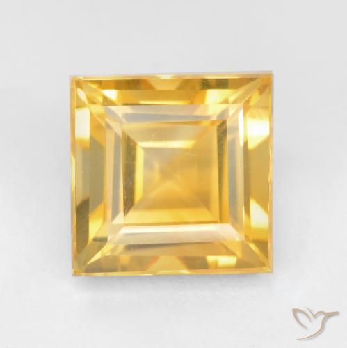3.66ct 天然 亮金 黄水晶, 正方形, VS