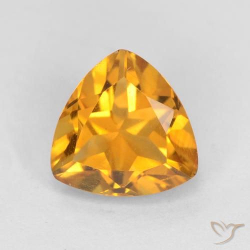 1.11ct 天然 深橙金 黄水晶, 胖三角形, VS