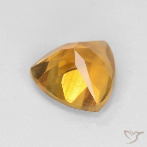 1.11克拉天然黄水晶，胖三角形，VS