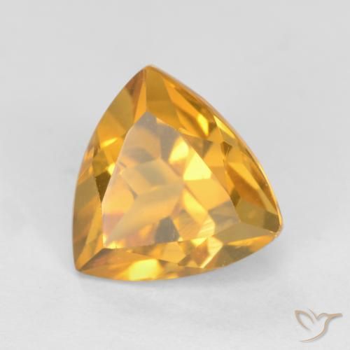 1.27克拉天然黄水晶，胖三角形，VS