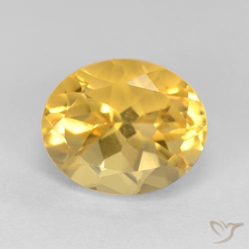 4.09ct 天然 中金 黄水晶, 椭圆形, VS