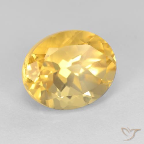 4.09克拉天然黄水晶，椭圆形，VS