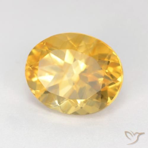 3.70克拉天然黄水晶，椭圆形，VS
