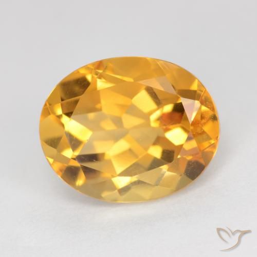 3.97ct 天然 深金色 黄水晶, 椭圆形, VS