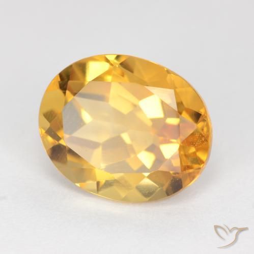 3.97克拉天然黄水晶，椭圆形，VS