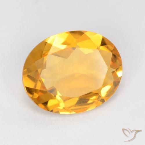 2.55克拉天然黄水晶，椭圆形，VS