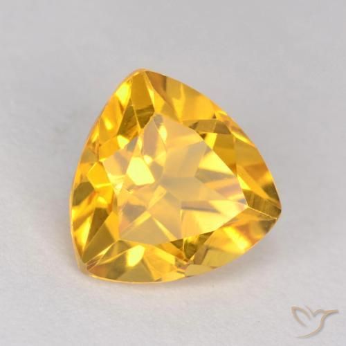 1.19克拉天然黄水晶，胖三角形，VS