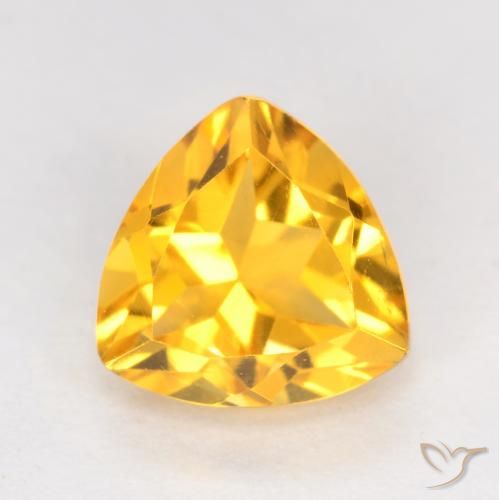 1.21ct 天然 亮金 黄水晶, 胖三角形, VS