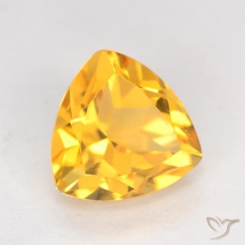 1.21克拉天然黄水晶，胖三角形，VS