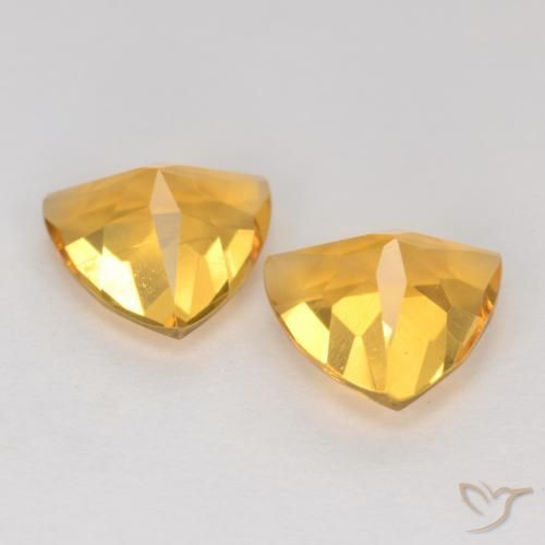 2.03克拉天然黄水晶，胖三角形，VS